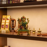 Laxmi de Bronce con Piedras 10 cm