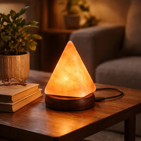 Lampara de Sal del Himalaya Piramide Led Mini