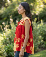 Blusa Chandri Rojo con Amarillo