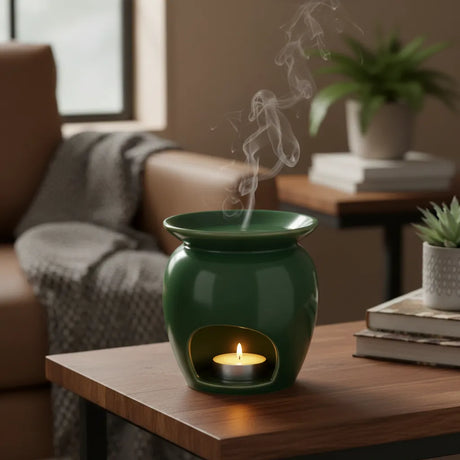 Difusor de Ceramica Flor Verde Design