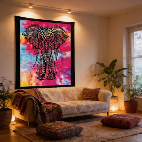 Tapiz Mural Elefante Multicolor