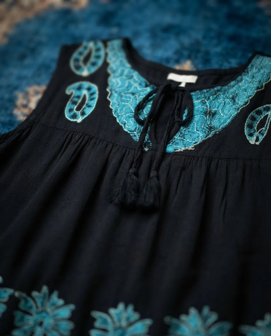Blusa Darpita Negro con Azul