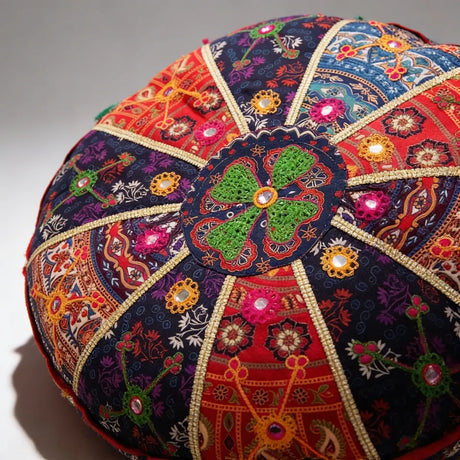 Cojin de Suelo Celeste Patchwork Redondo XL