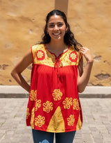 Blusa Chandri Rojo con Amarillo