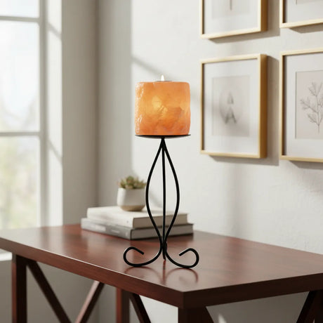 Porta Velas de Sal Natural