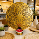 Porta Vela de Pared Flor de la Vida Gold Pequeño