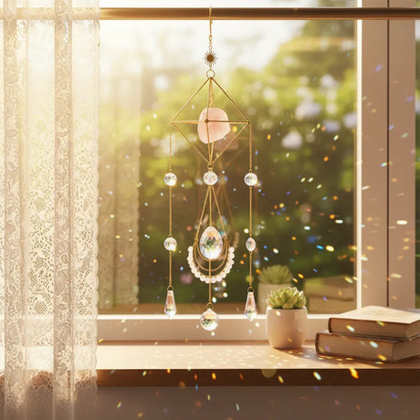 Atrapasol Cristal Cuarzo Rosa