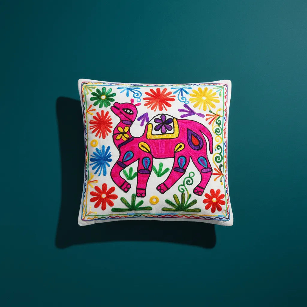 Funda de Cojín Camello Rosado