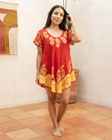 Blusa Vestido Devamati Rojo con Amarillo