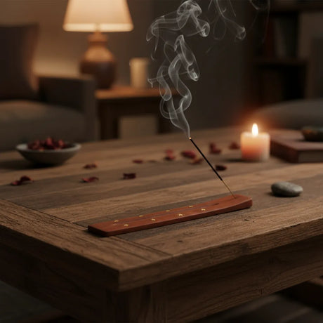 Tabla Porta Incienso Madera Estrella