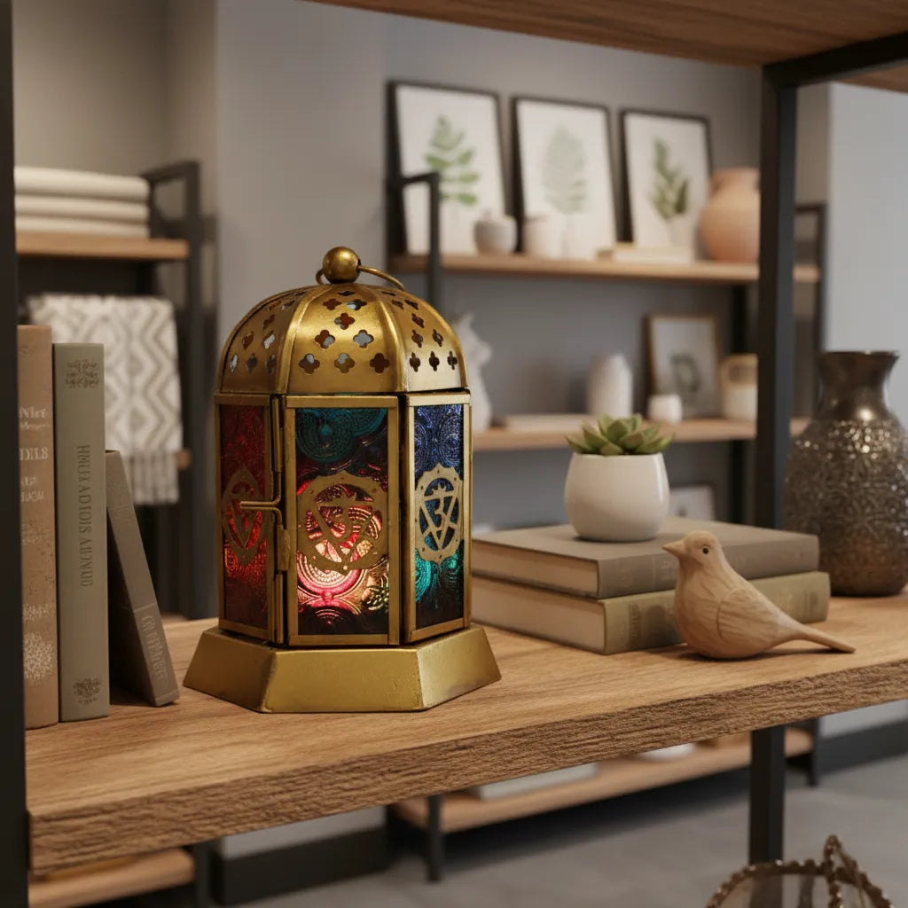 Porta Vela Farol Encantado 7 Chakras OM