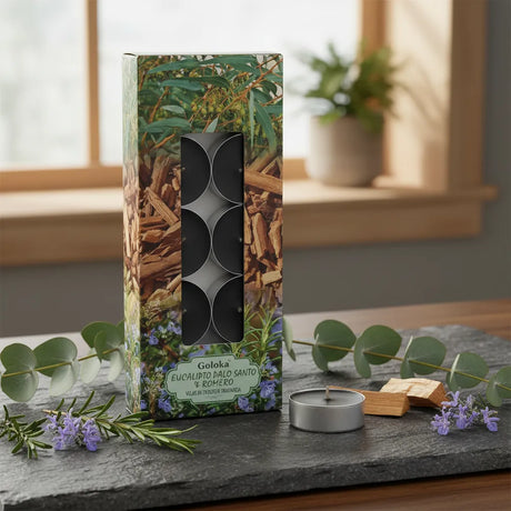 Vela Tealight Eucalyptus, Palo Santo & Romero