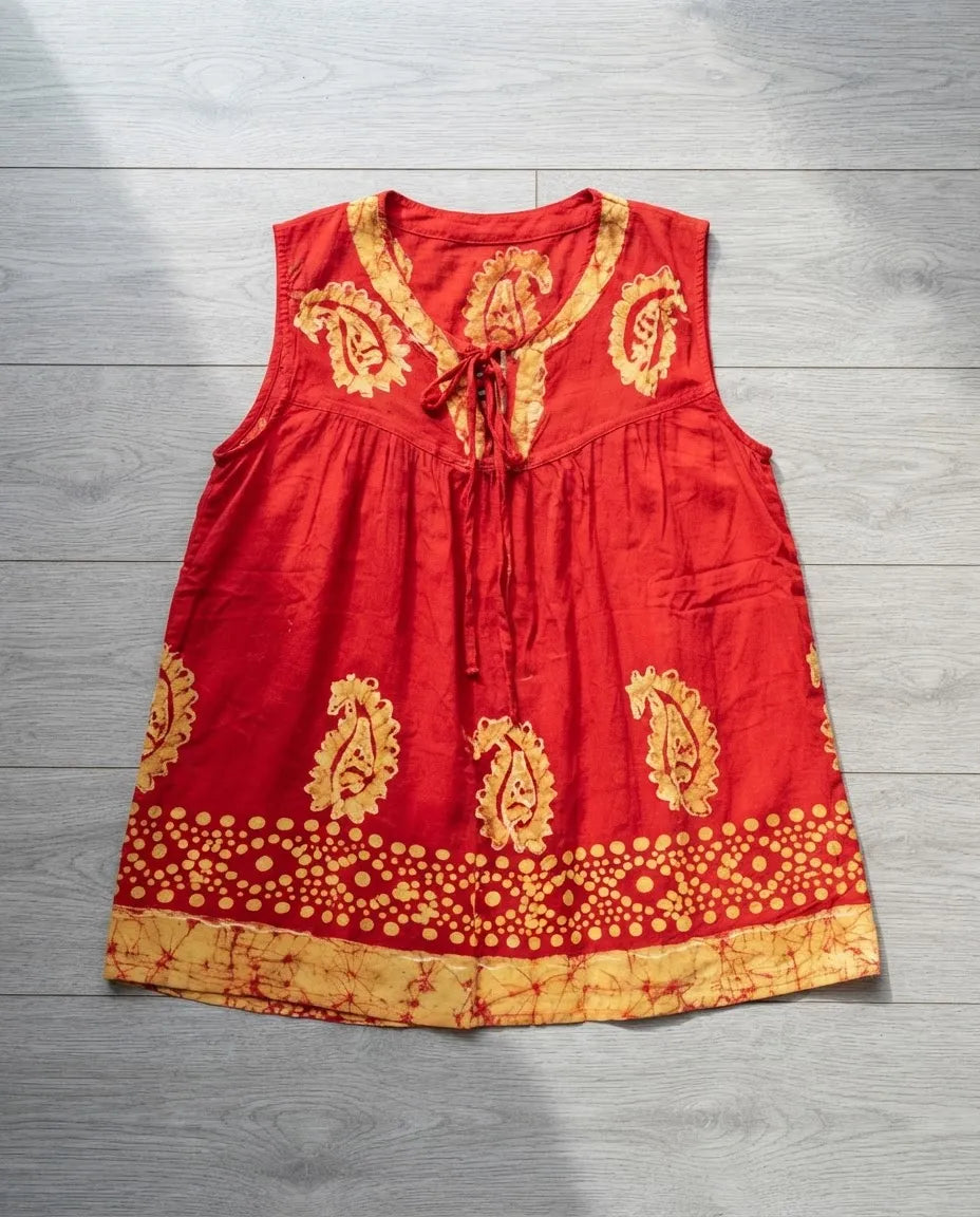 Blusa Dayita Roja con Amarillo
