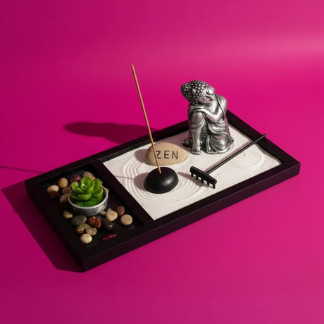 Jardin Zen Buda Plateado