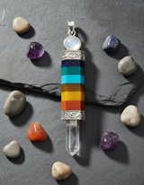 Colgante 7 Chakra con Punta de Cuarzo 4 cm