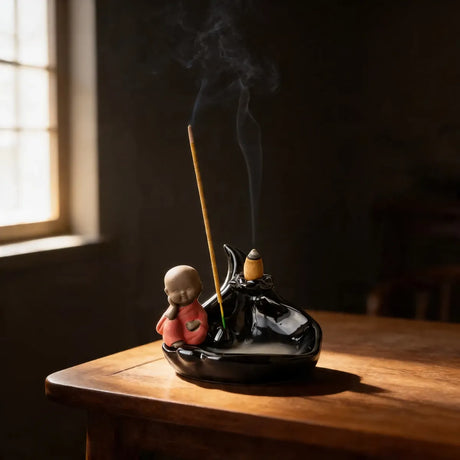 Porta Incienso Cascada Mini Buda Rojo