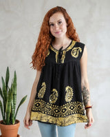 Blusa Dayita Negro con Amarillo