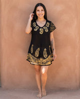 Blusa Vestido Devamati Negro con Amarillo