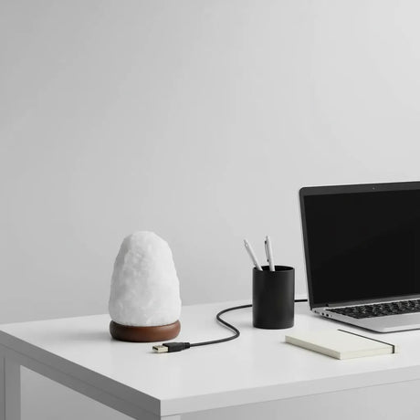 Lampara de Sal Blanca del Himalaya Led Mini