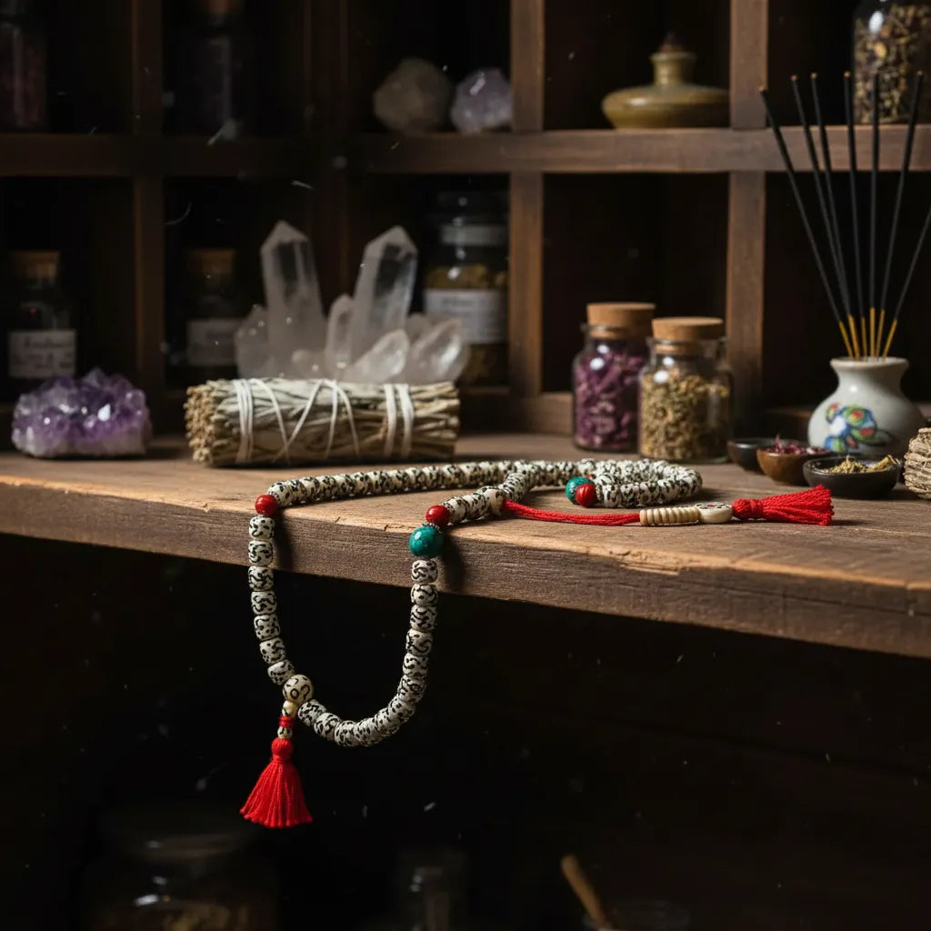 Japa Mala Blanco OM 8 mm