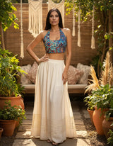 Top Trisha Azul con Rojo