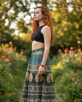 Falda Dinu Verde con Azul