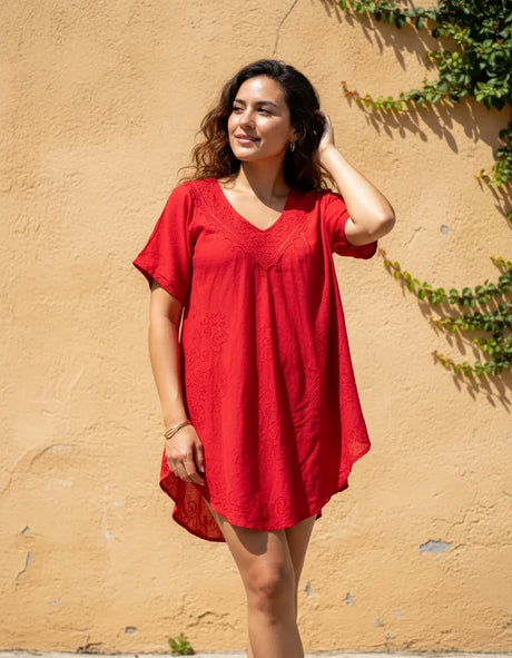 Blusa Vestido Dipti Roja