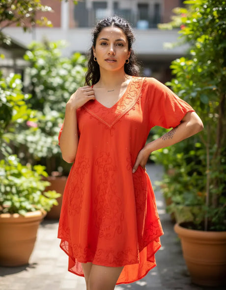 Blusa Vestido Dipti Salmon