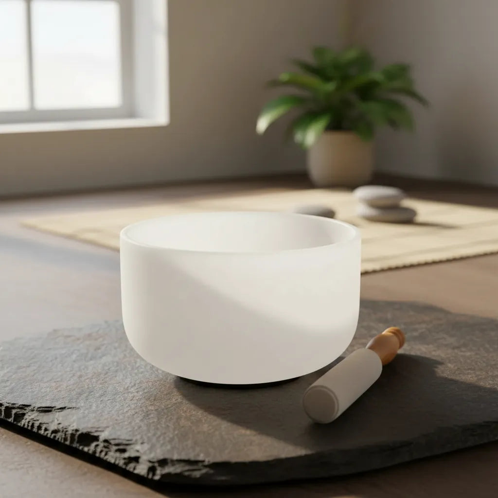 Cuenco Tibetano Cuarzo 8 Pulgadas Nota RE