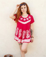 Blusa Vestido Deepa Rosada con Blanco