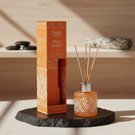 Difusor de Varilla Boho Palo Santo con Piedra Obsidiana