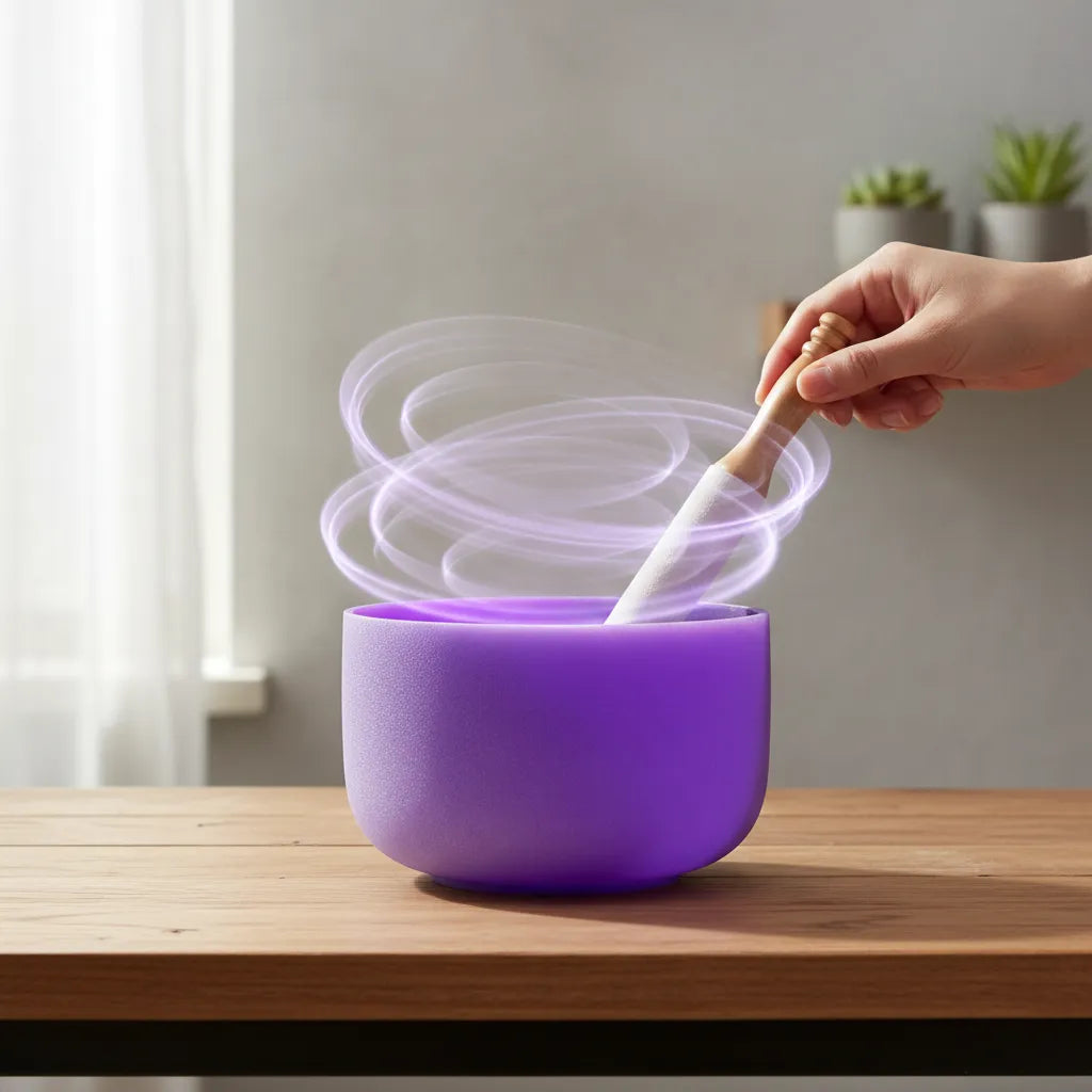 Cuenco Tibetano Cuarzo Violeta 12 Pulgadas Nota SI