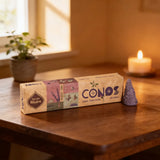 Sahumerio en Conos Lavanda y Flores Violetas