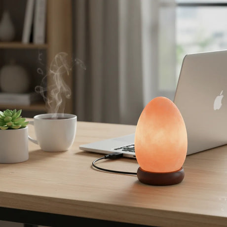 Lampara de Sal del Himalaya Huevo Led Mini