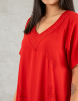 Blusa Vestido Dipika Roja