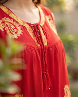 Blusa Dayita Roja con Amarillo