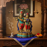 Radha Krishna Bronce con Piedras 35 cm