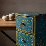 Cajonera Larga Celeste 4 Cajones