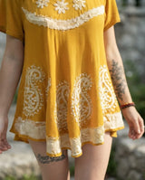 Blusa Vestido Deepa Amarilla con Blanco
