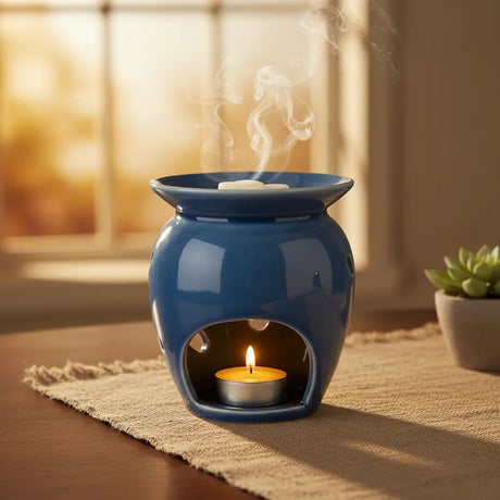 Difusor de Ceramica Flor Azul Design