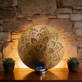 Porta Vela de Pared Flor Om Dorado