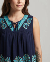 Blusa Darpita Azul Marino con Celeste