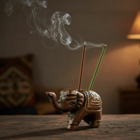 Porta Incienso Bronce Mini Elefante