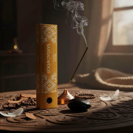 Incienso Sandalwood con Ágata Negra