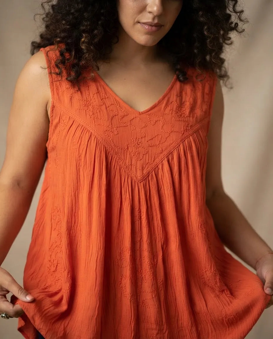 Blusa Vestido Chalani Salmon