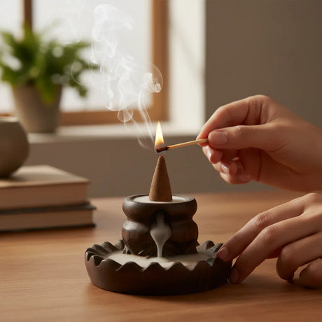 Incienso Cascada Salvia Blanca + Palo Santo 10 conos