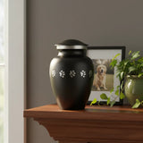 Anfora Negro de Bronce con Huellitas 18 cm