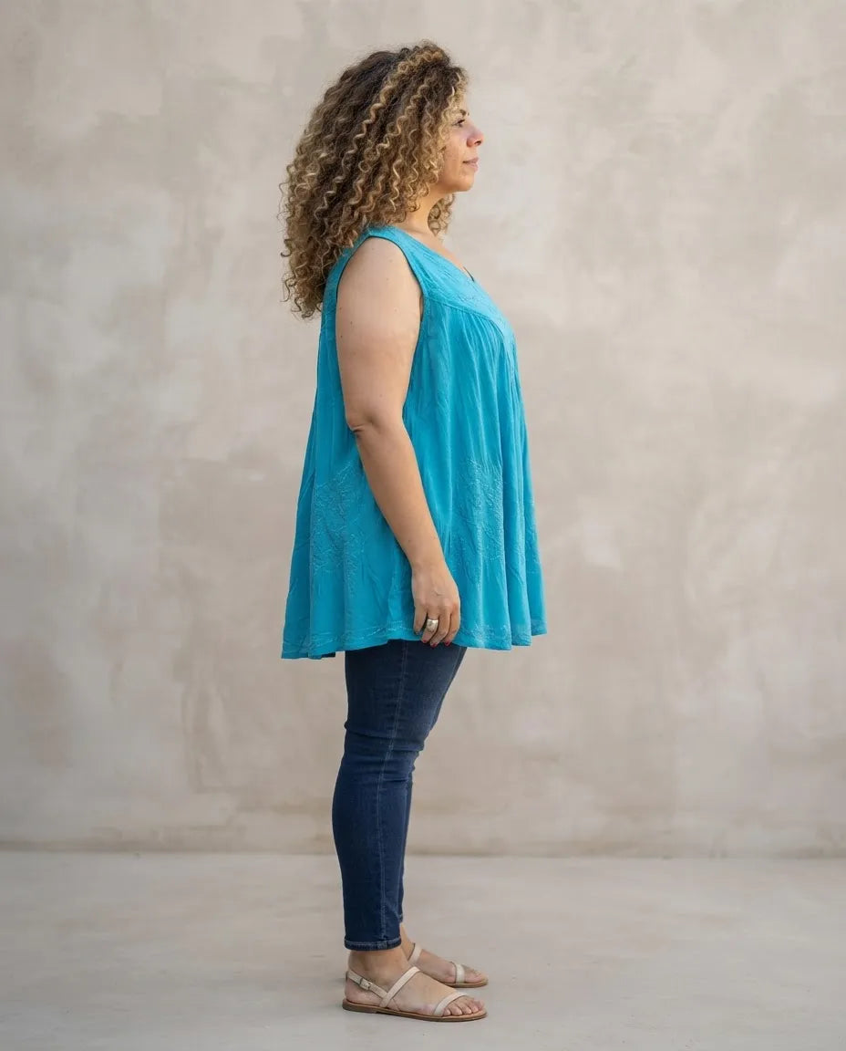 Blusa Vestido Chalani Celeste