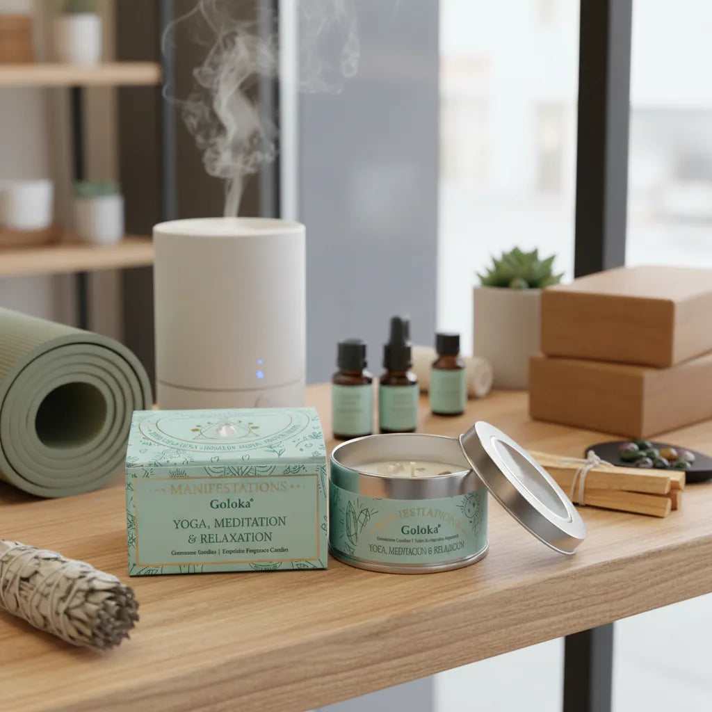Vela Tarro Hojas de Salvia Raíz Vetiver con Piedra Luna