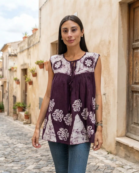 Blusa Chandri Violeta con Blanco